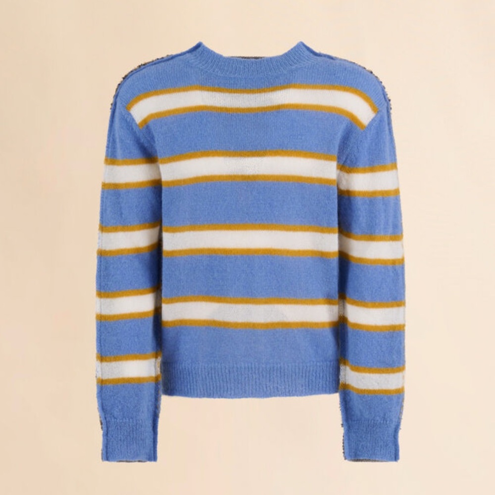 Marni Blue Striped Mohair Wool Jumper Men’s IT 52/XL